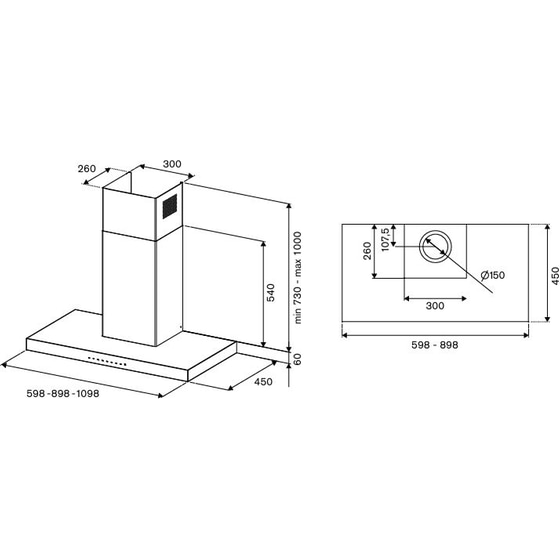 BERTAZZONI KT90P1NEV 90 cm Μαύρο Απορροφητήρας Καμινάδα-Τζάκι image 1