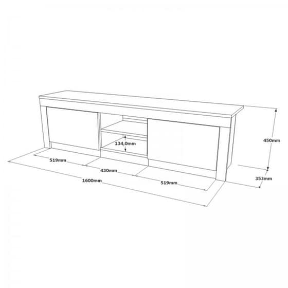 Έπιπλο Τηλεορασης από Μοριοσανίδα 160x35.3x45cm - Γκρι/Καφέ image 1