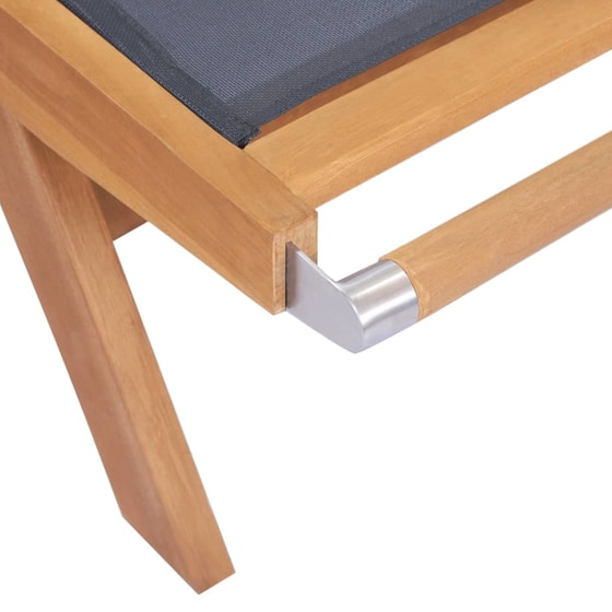 Σετ Ξαπλώστρες VidaXL από Μασίφ Teak 2Τμχ - Καφέ image 6