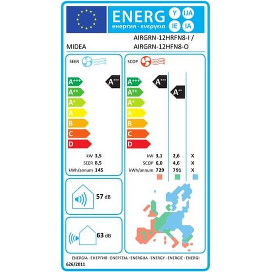 MIDEA Air Green GREEN-12HRFN8 Κλιματιστικό Inverter 12.000 BTU A+++/A+++ με Ιονιστή & WiFi image 4