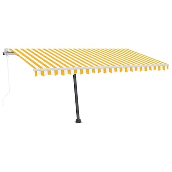 Τέντα Vidaxl Αλουμίνιο Αυτόματη 450x300cm - Κίτρινο/Λευκό image 5