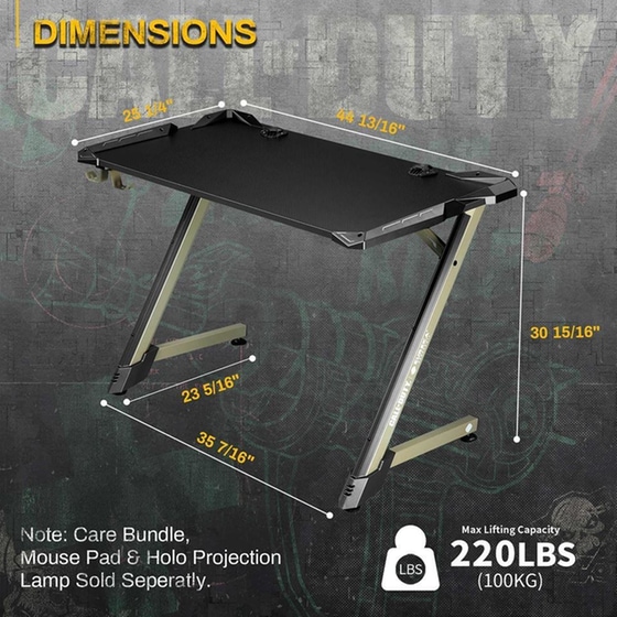 Γραφείο Gaming Eureka Ergonomic από Carbon Fiber 112x63.5cm - Μαύρο image 5