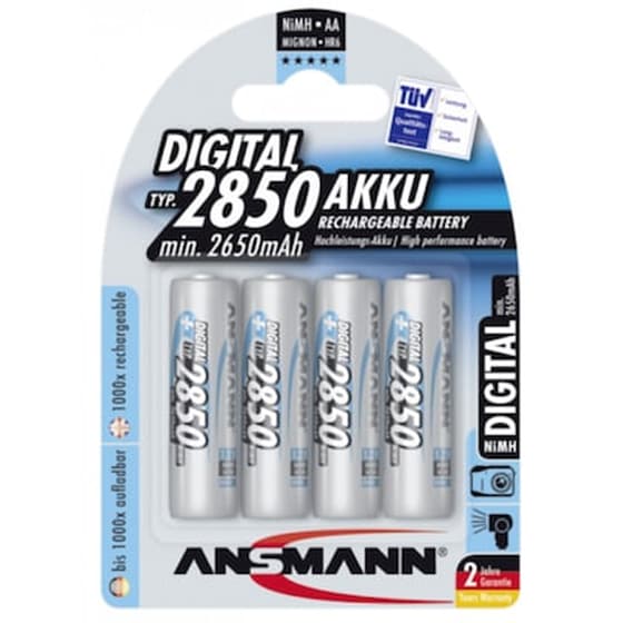 1x4 Ansmann Nimh Rech. Battery 2850 Mignon Aa 2650 Mah Digital image 0