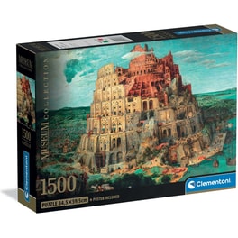 Παζλ Clementoni Museum Collection Bruegel: Ο Πύργος Της Βαβέλ - Compact Box (1500 Κομμάτια)