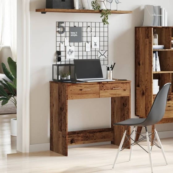 Γραφείο VidaXL από Επεξεργασμένο Ξύλο 80x40x75 cm - Όψη Παλαιού Ξύλου image 2