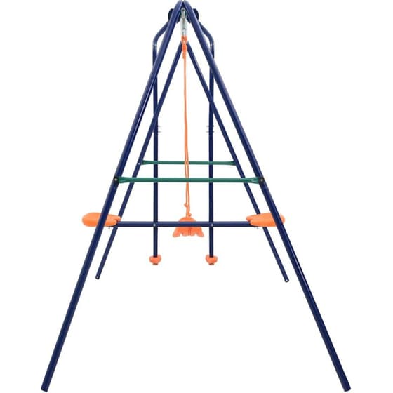 VidaXL Σετ Κούνιας 3 Θέσεων από Ατσάλι & Πλαστικό - Μπλε/ Πράσινο/ Πορτοκαλί image 2