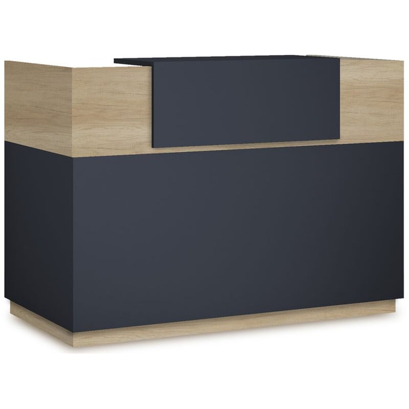 PAKOWORLD Γραφείο Επαγγελματικό Pakoworld Reception Lotus από Μοριοσανίδα 180x70x110 cm - Μπεζ/Ανθρακί