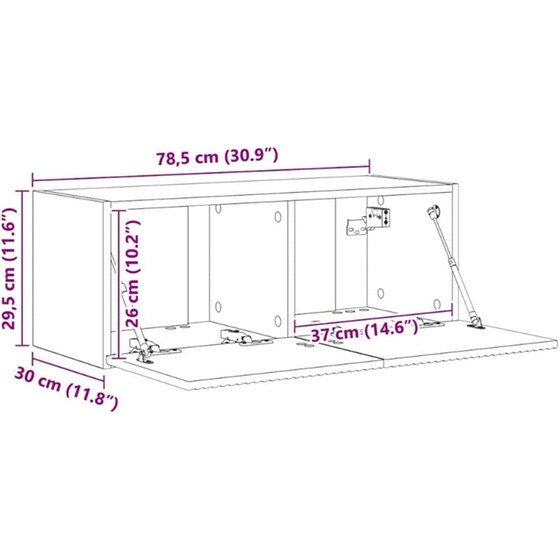 Έπιπλο Τηλεόρασης VidaXL Επιτοίχιο 2 τμχ 78,5 x 31 x 29,5 cm - Λευκό image 9