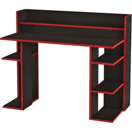 Γραφείο ArteLibre Fife από Μοριοσανίδα/Μελαμίνη 124x58x98cm - Μαύρο/Κόκκινο