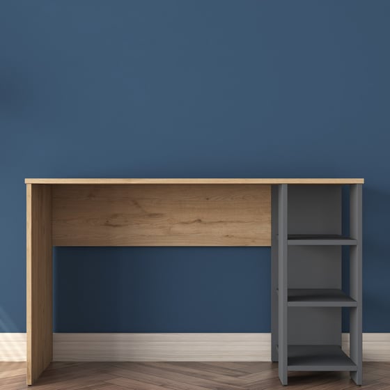 Γραφείο Βιβλιοθήκη 24Mall Aula από Μοριοσανίδα 120x45x73.8cm - Ανθρακί/Καρυδί image 4