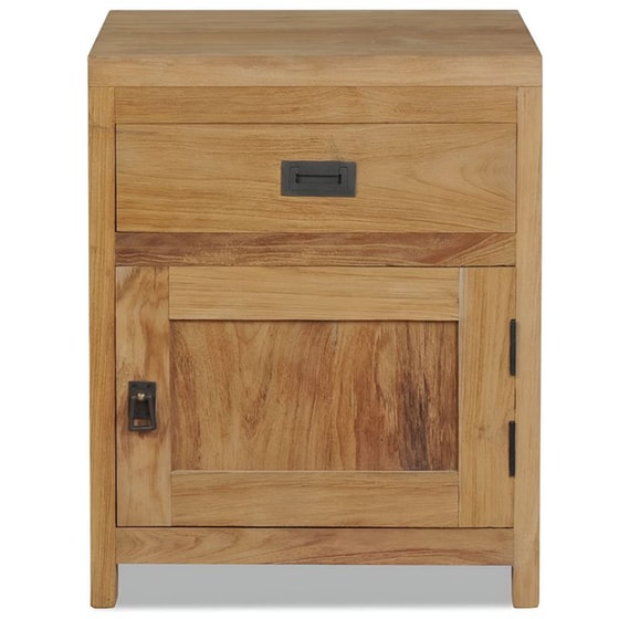 Κομοδίνο Vidaxl Από Μασίφ Ξύλο Teak 40x30x50 cm - Φυσικό image 2