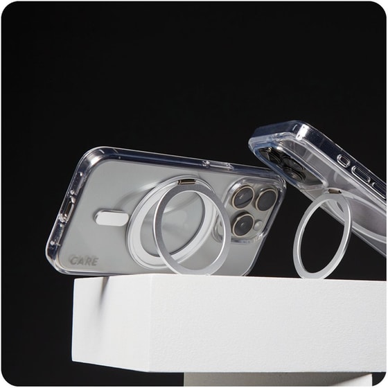 Θήκη Apple iPhone 16 Pro Max - PanzerGlass MagSafe Kickstand Case - Transparent with Black Stand image 6