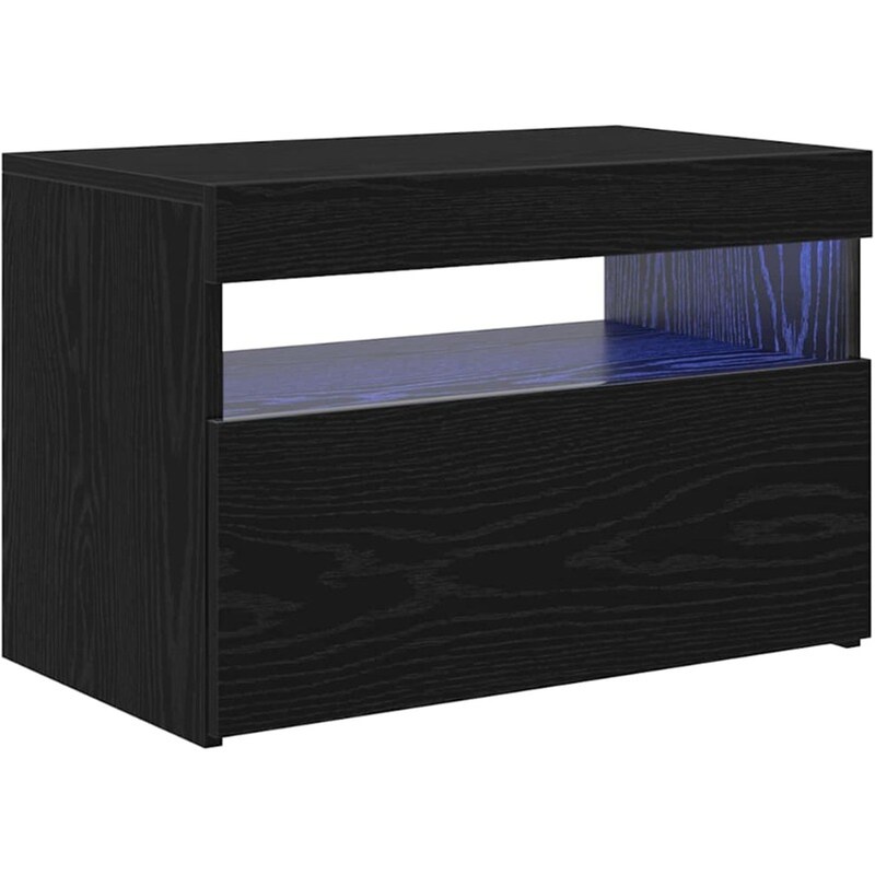 Έπιπλο Τηλεόρασης VidaXL με LED 60 x 35 x 40 cm - Μαύρη Οξιά