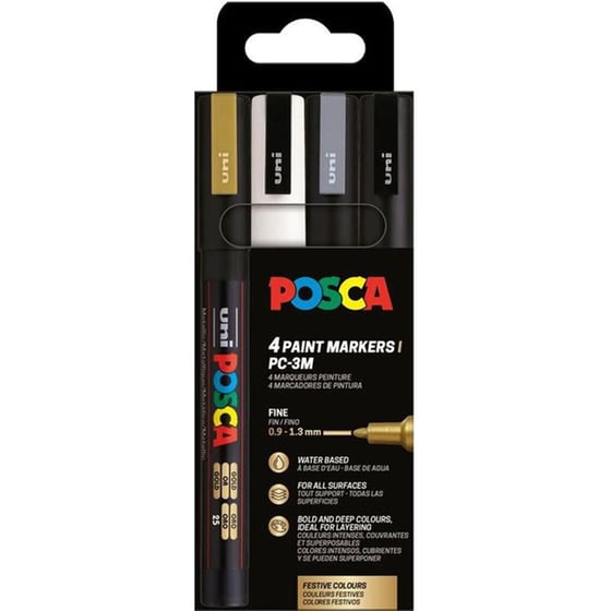 Μαρκαδόροι Ζωγραφικής Posca 3M Festive Colours (4 Τεμάχια) image 0