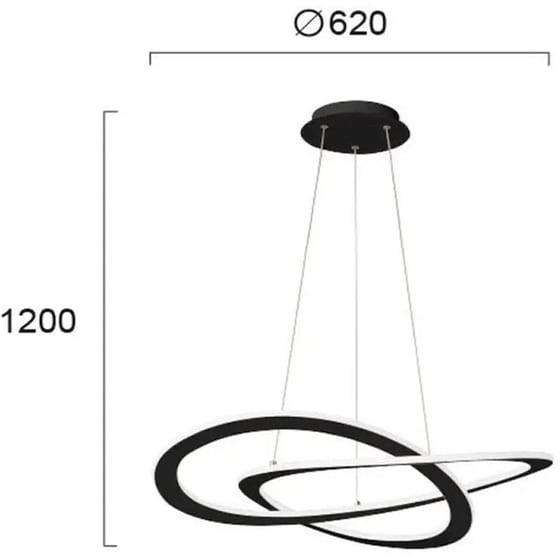 Φωτιστικό Οροφής Δίφωτο Viokef Led Charlie 4235800 Μεταλλικό - Μαύρο image 1
