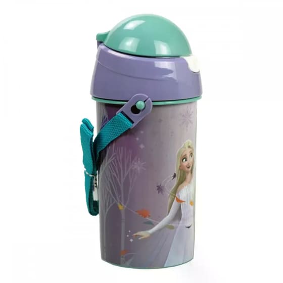 Παγούρι&nbsp;Gim&nbsp;Πλαστικό&nbsp;με Καλαμάκι&nbsp;Frozen&nbsp;Γκρι&nbsp;500ml image 1