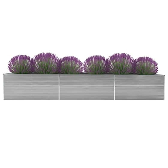 Vidaxl Ζαρντινιέρα Υπερυψωμένη Γκρι 480x80x45 Εκ. Γαλβαν. Χάλυβας image 0