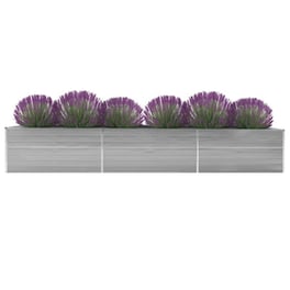 Vidaxl Ζαρντινιέρα Υπερυψωμένη Γκρι 480x80x45 Εκ. Γαλβαν. Χάλυβας