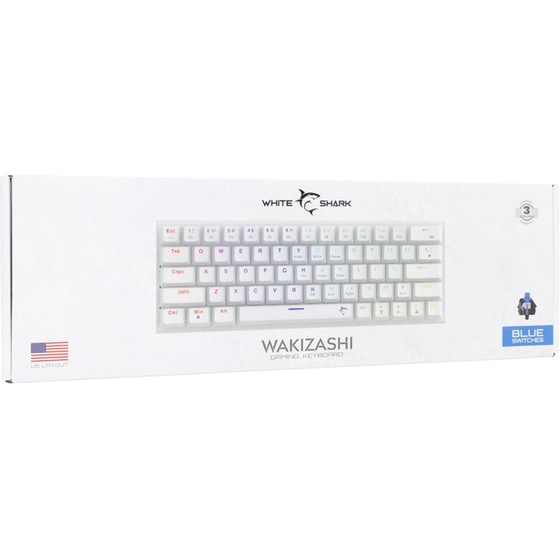 White Shark Wakizashi -2 Ενσύρματο Gaming Πληκτρολόγιο με Blue διακόπτες - White (US) image 6