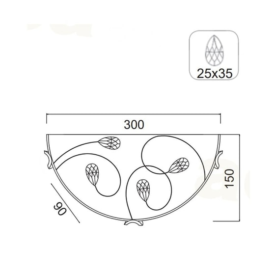 Απλίκα Τοίχου Aca Anya Ad998050 Γυάλινη 30x9x15 cm - Ασημί/Λευκή image 1