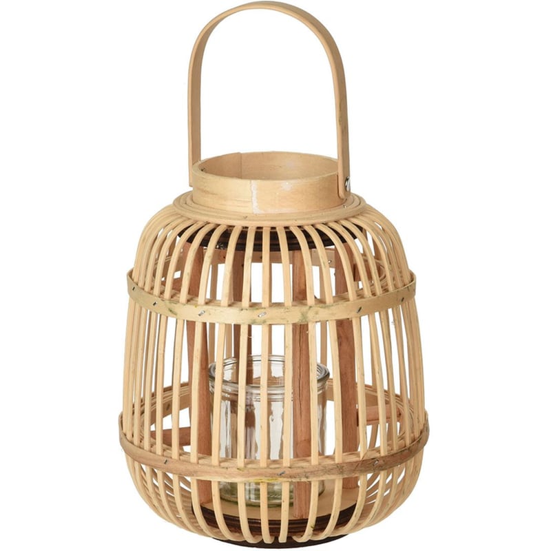 Διακοσμητικό Φανάρι Spitishop από Bamboo 19x24cm - Μπεζ