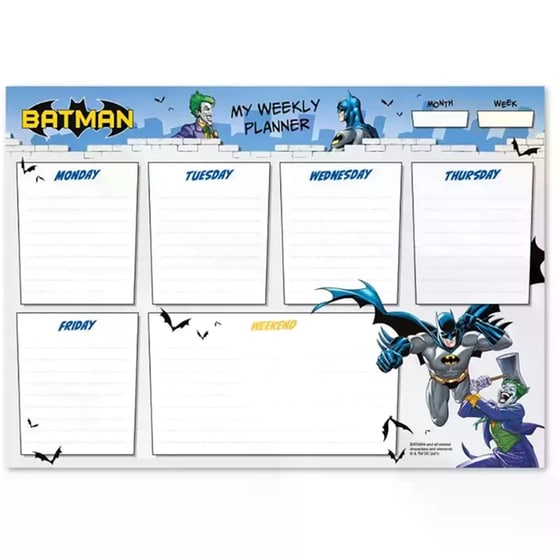 Εβδομαδιαίο Πλάνο Μπλοκ A4 21χ29εκ Dc Comics Batman image 0
