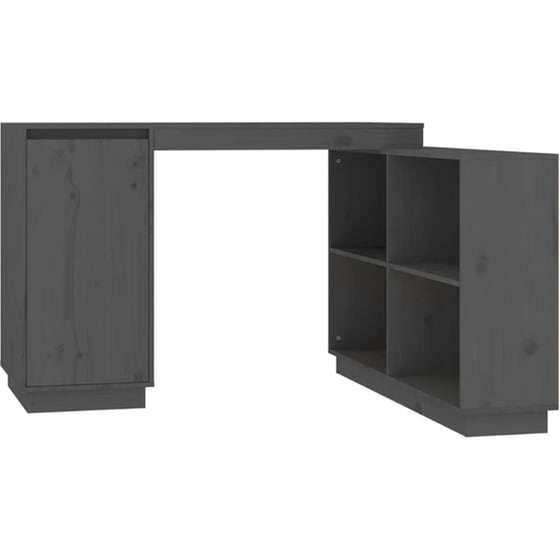 Γραφείο VidaXL από Μασίφ Ξύλο Πεύκου 110x50x75 cm - Γκρι image 0