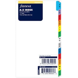 Ανταλλακτικά Φύλλα Filofax Α-Ζ Index Latin Χρωματιστά