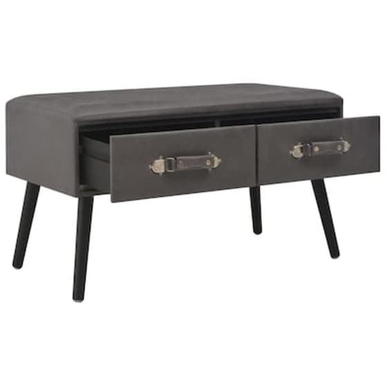 Τραπεζάκι Σαλονιού VidaXL από Συνθετικό Δέρμα 80x40x46cm - Γκρι image 2