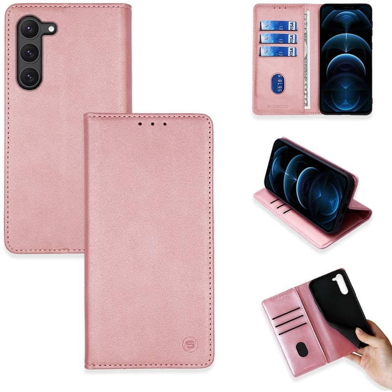 Θήκη Samsung Galaxy S23+ - Sonique Vintage Magnet Book - Ροζ Χρυσό