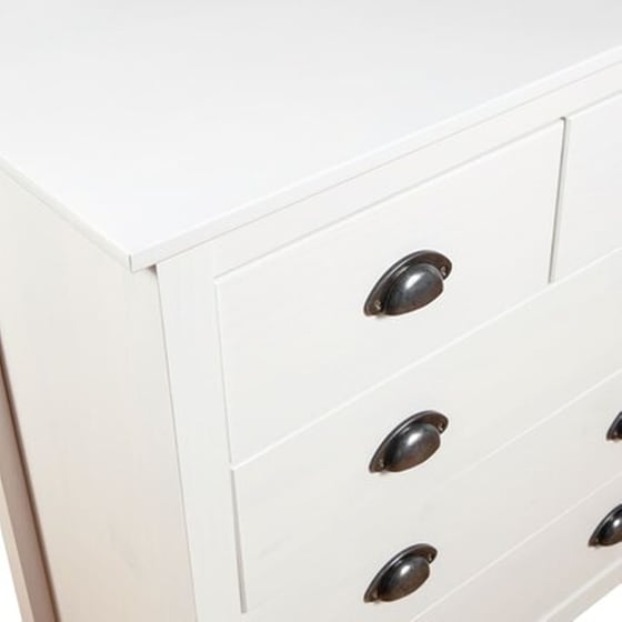 Vidaxl Συρταριέρα Hill Range Λευκή 79x40x80 Εκ. Από Μασίφ Ξύλο Πεύκου image 5