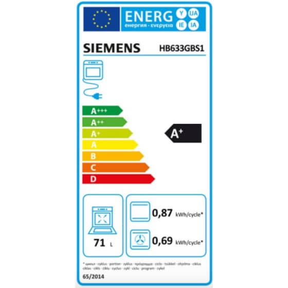 SIEMENS HB633GBS1 71 Lt Inox Εντοιχιζόμενος Φούρνος Άνω Πάγκου image 3