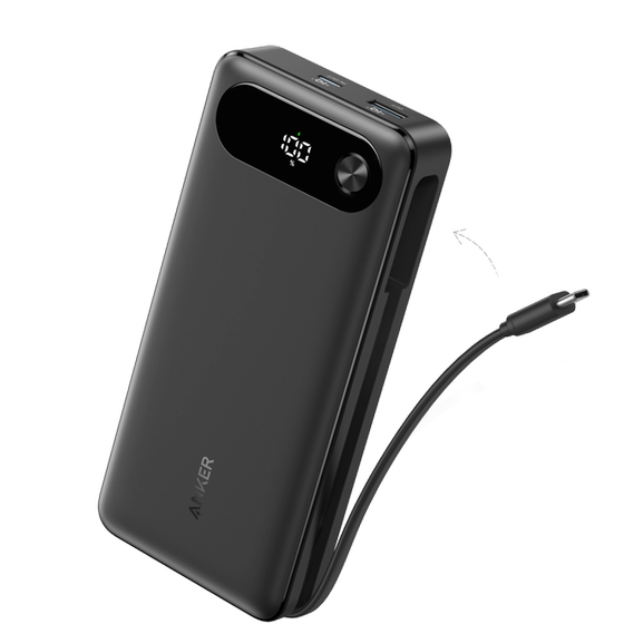 Powerbank Anker PowerCore 20.000mAh 87W με ενσωματωμένο καλώδιο USB-C - Black image 0