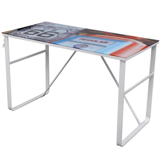 Γραφείο Μελέτης VidaXL από Γυαλί 120x60cm - Λευκό image 0