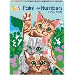 Σετ Ζωγραφικής HappiHobbi Paint By Numbers Funny Kitties
