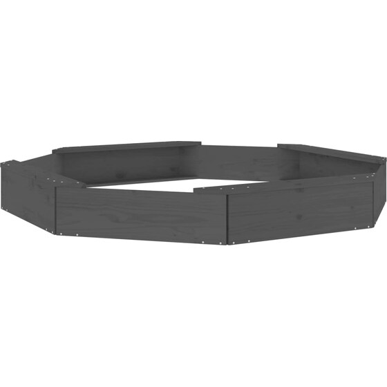 VidaXL Αμμοδόχος με Καθίσματα Οκτάγωνη 159.5x159.5x20cm Ξύλινη - Γκρι image 2