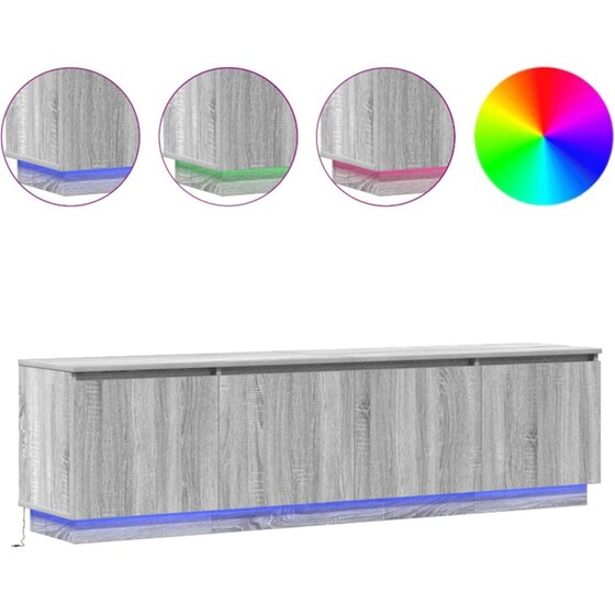 Έπιπλο Τηλεόρασης VidaXL με LED 180 x 38 x 49 cm - Γκρι Sonoma image 3
