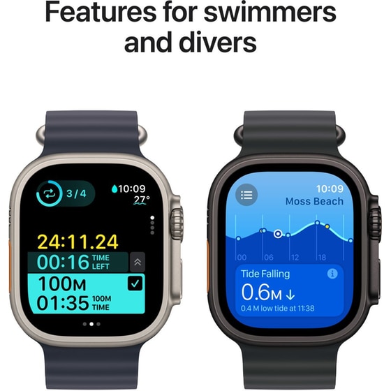 Apple Watch Ultra 2 GPS + Cellular 49mm Black Titanium Case with Dark Green Alpine Loop - Medium image 4
