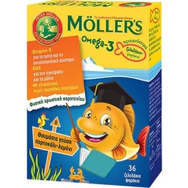 Λιπαρά Οξέα MOLLER'S Omega-3 Fish Jellies Πορτοκάλι/Λεμόνι - 36 Ζελεδάκια