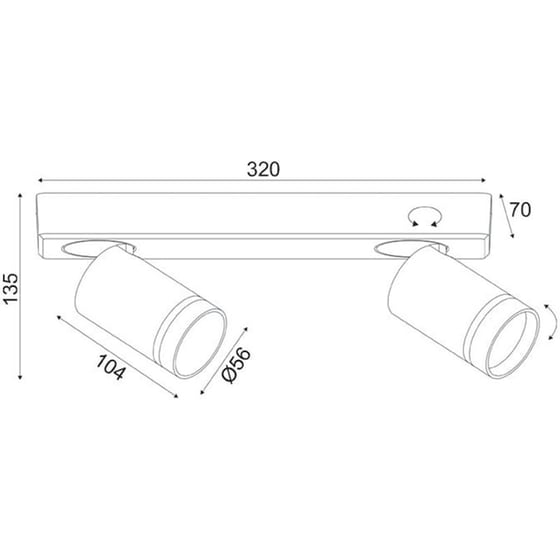 Σποτ Δίφωτο Aca Divino Ra3632swh από Αλουμίνιο - Λευκό image 1
