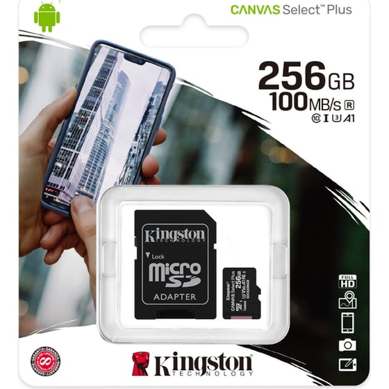 Kingston Canvas Select Plus microSDXC 256GB Class 10 U3 V30 A1 UHS-I με αντάπτορα image 1