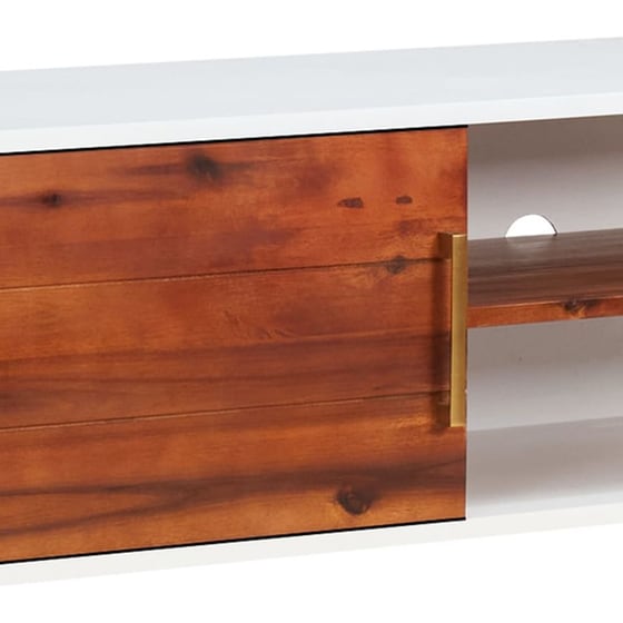 Έπιπλο Τηλεόρασης VidaXL από Ξύλο 110x35x50cm - Καφέ/Λευκό image 5