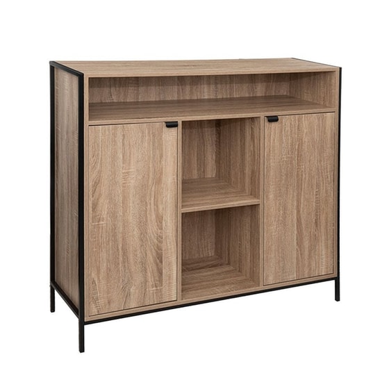 Μπουφές Spitishop από Mοριοσανίδα 114x37x110 cm - Μπεζ/Μαύρος image 0