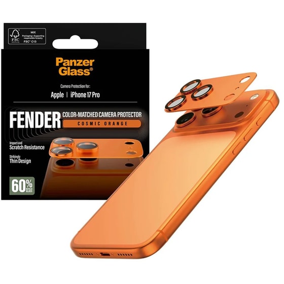 Προστατευτικό καμερών Apple iPhone 17 Pro - PanzerGlass Fender Camera Protector - Cosmic Orange image 4