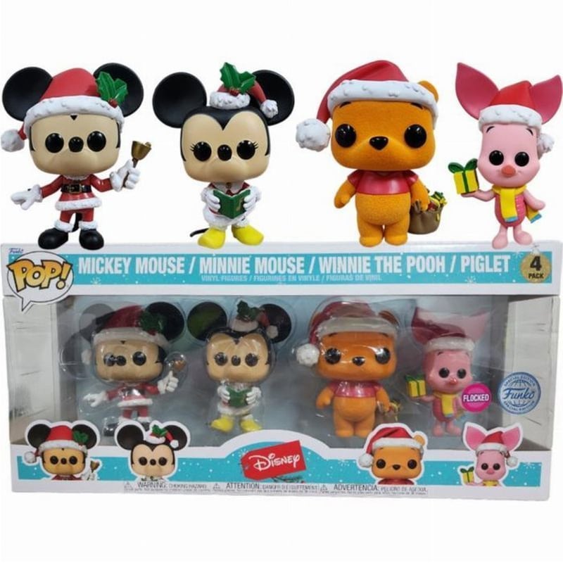 FUNKO Funko Pop! Disney - Holiday - Mickey Mouse, Minnie Mouse, Winnie the Pooh, Piglet 4-Pack