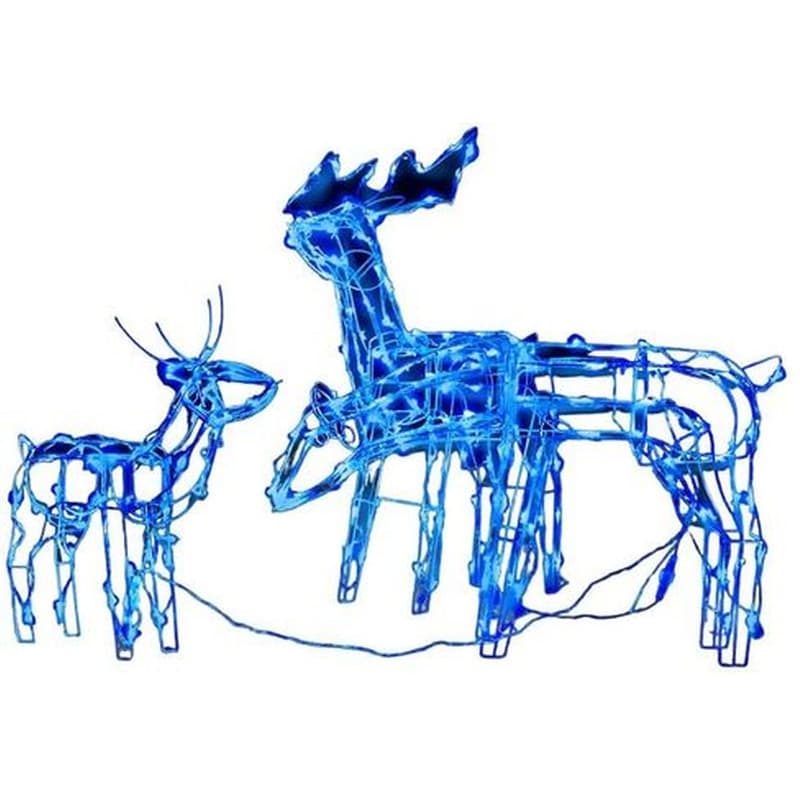 Χριστουγεννιάτικοι Διακοσμητικοί Τάρανδοι από PVC 229 Led - Μπλε