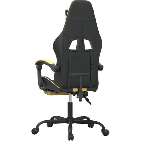 Καρέκλα Gaming VIDAXL 349533 με Υποπόδιο από Τεχνητό Δέρμα - Μαύρο image 3