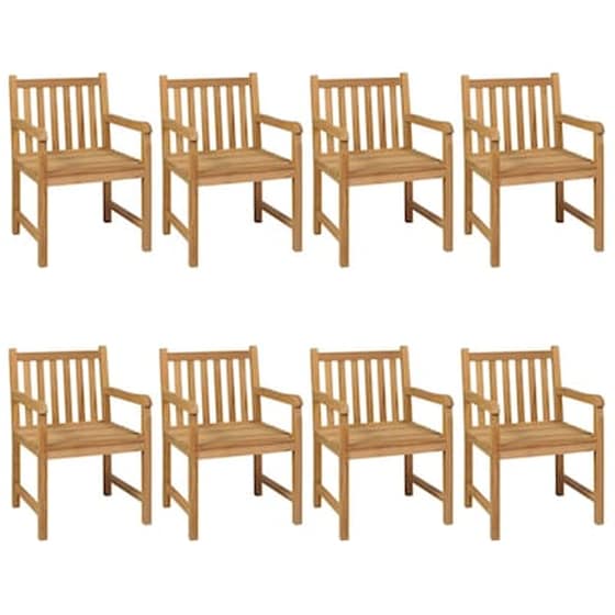 Vidaxl Σετ Τραπεζαρίας Κήπου 9 Τεμαχίων Από Μασίφ Ξύλο Teak image 3