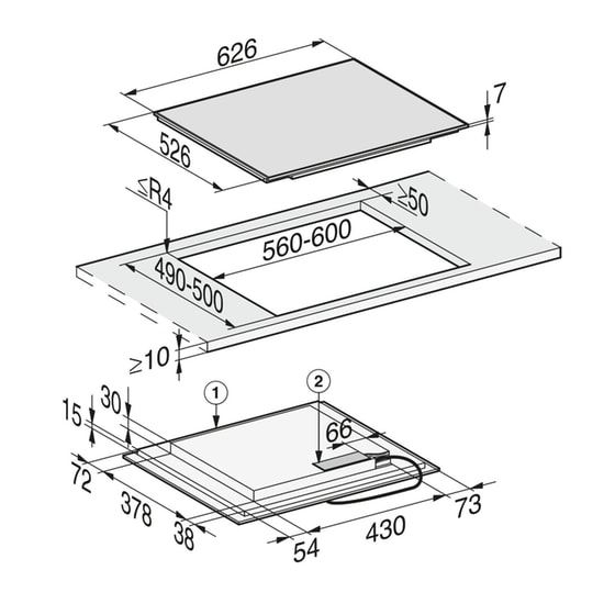 MIELE KM7466FR 125 Edition 62.6 cm Μαύρο Εστία Επαγωγική Αυτόνομη image 1