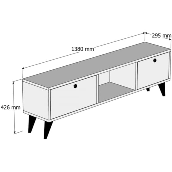 Έπιπλο Τηλεόρασης 24Mall Carlos από Μοριοσανίδα 138x29.5x42.6 cm - Καρυδί/Ανθρακί image 3
